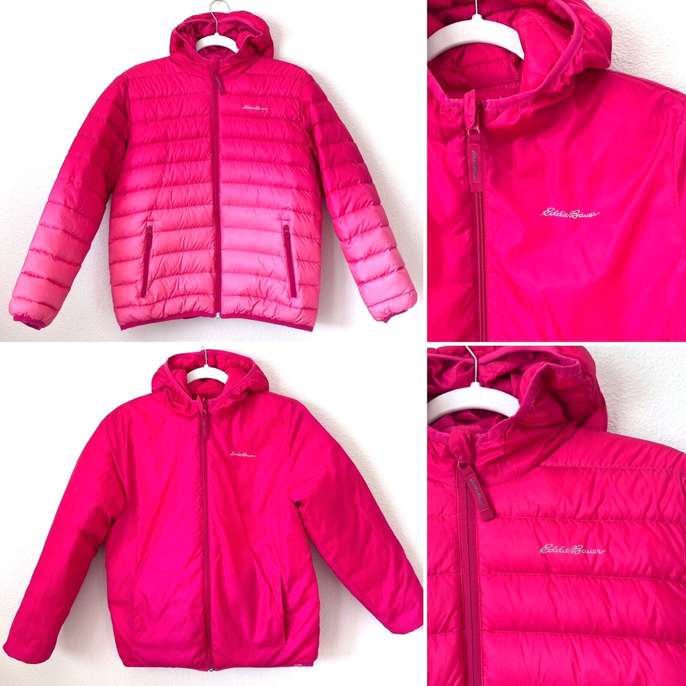 Eddie Bauer Kids Pink Hooded Puffer Jacket